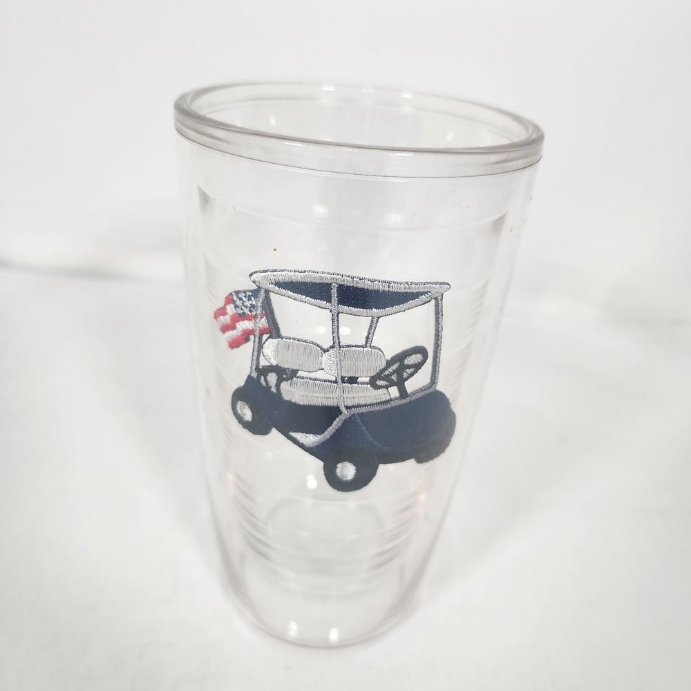 Tervis 16 oz Golf Cart American Flag Insulated Tumbler Cup Retired USA